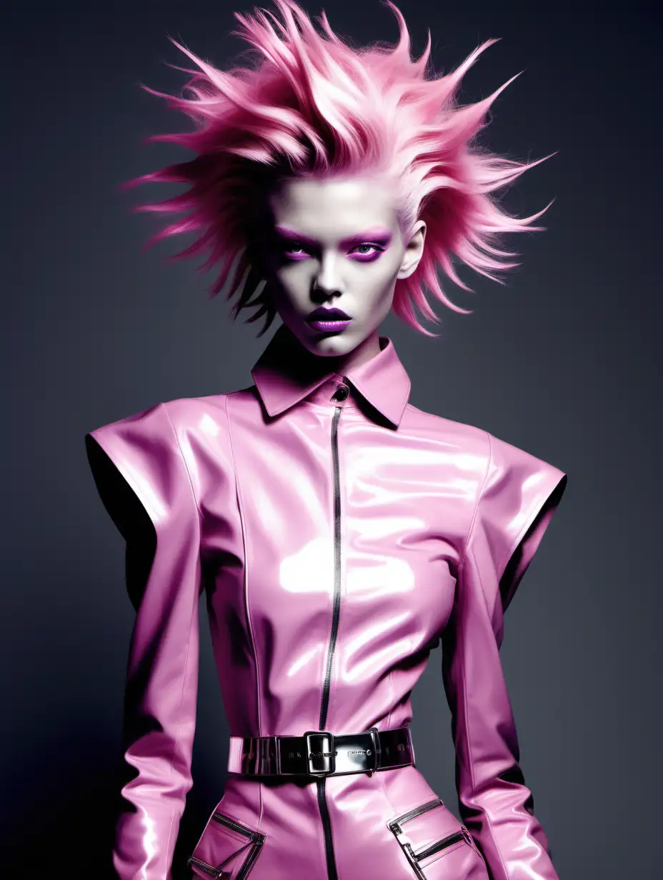AvantGarde Metallic Pink Hair Monster RunwayReady Alien Fashion