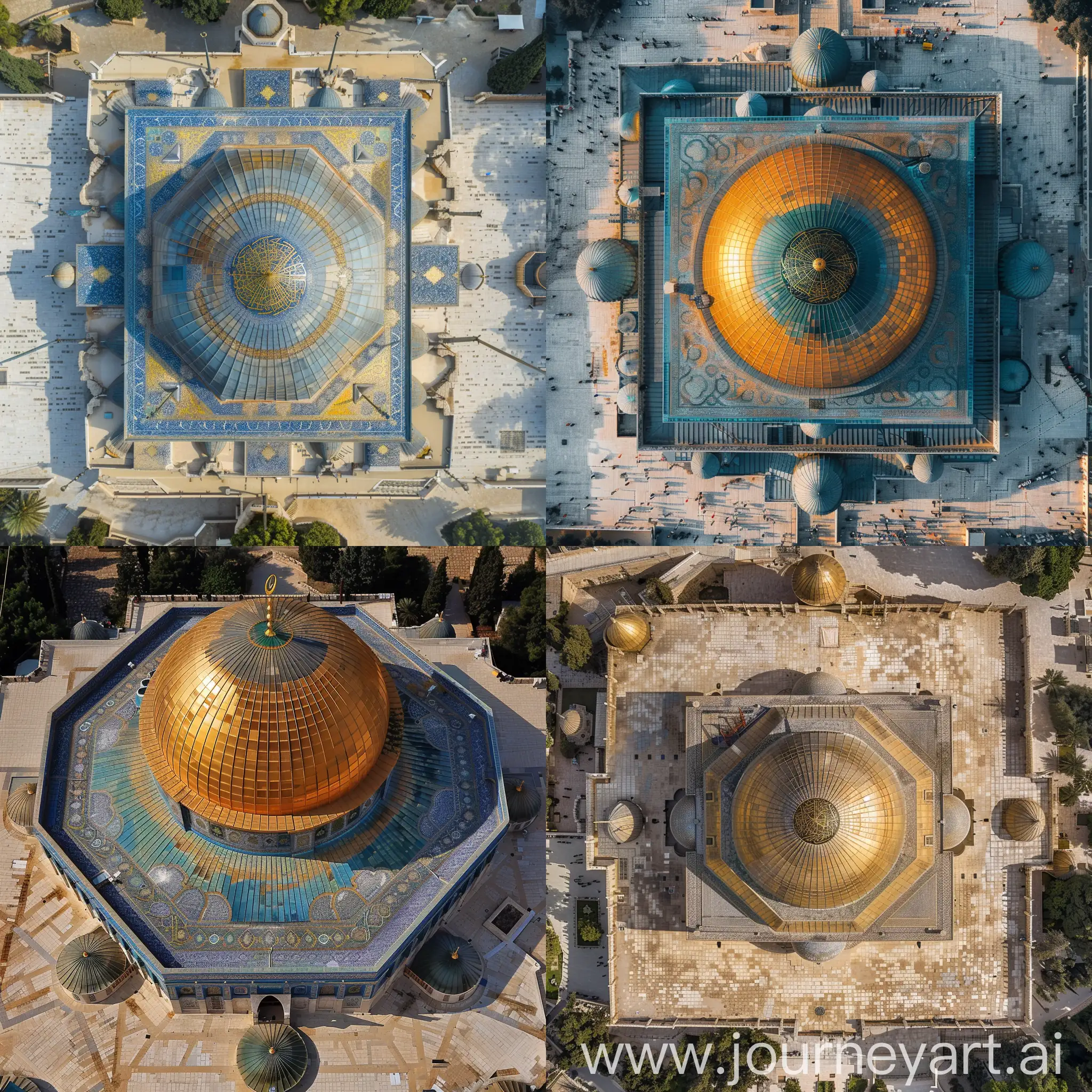 Dome of the Rock Mosque. Top view 