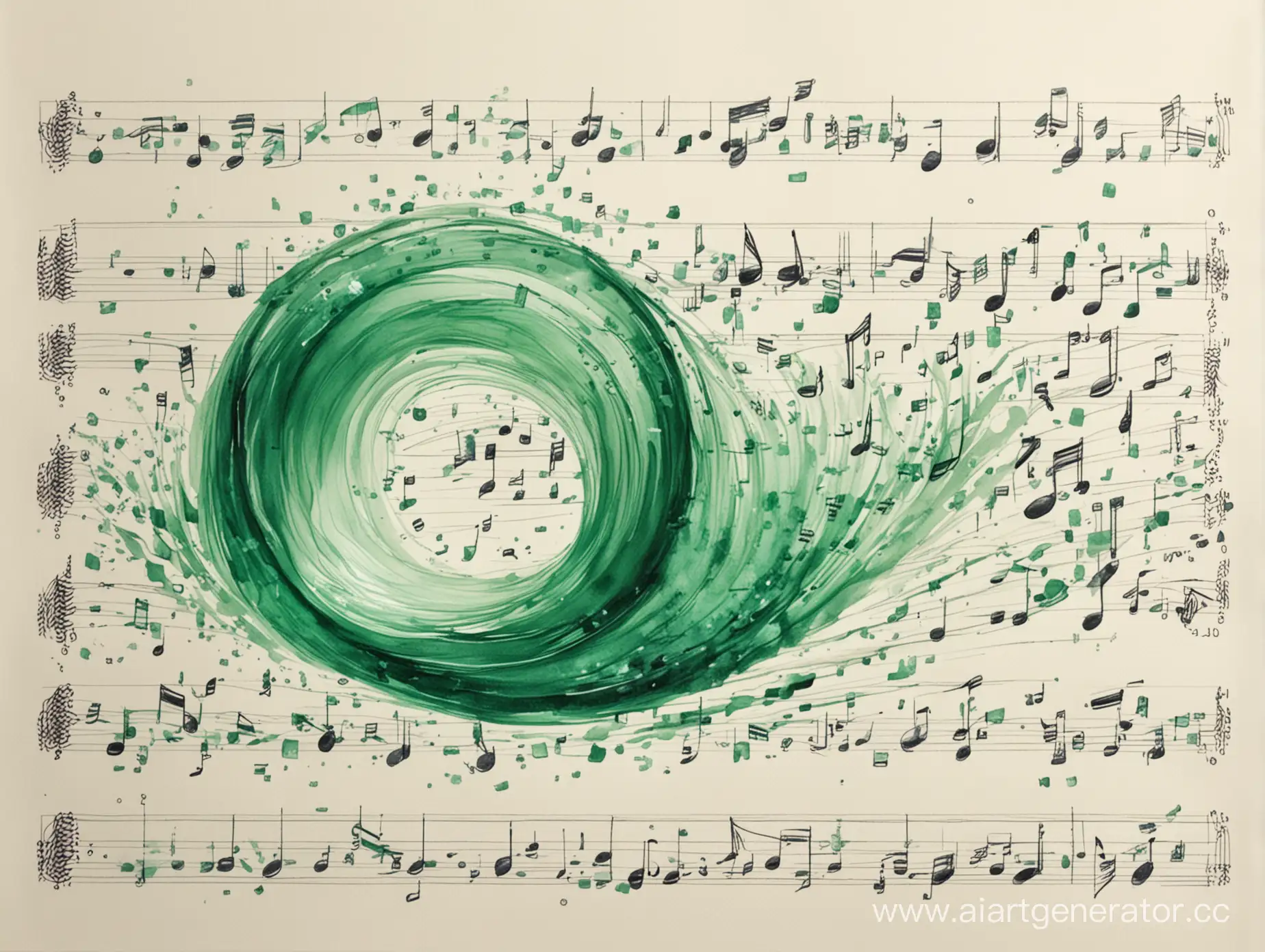 Soothing-Emerald-Waves-with-Floating-Musical-Notes