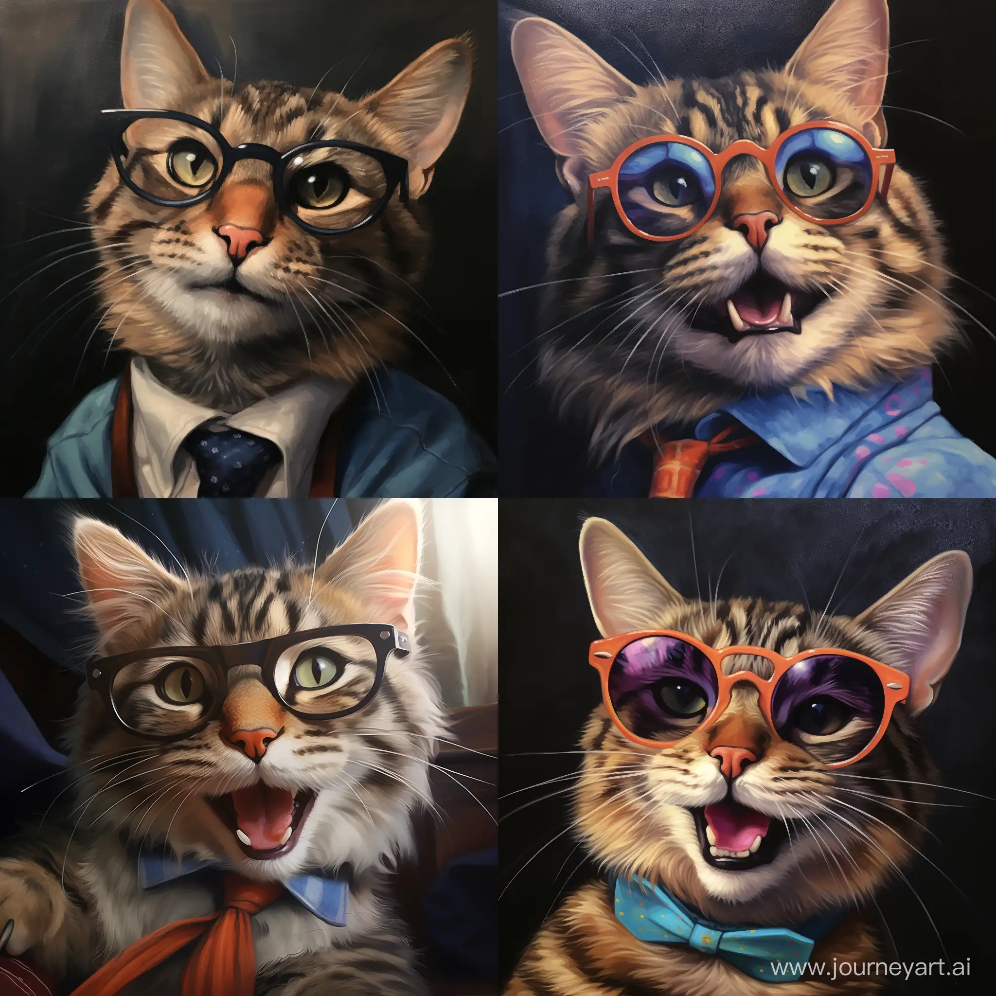 Smiling-Cat-in-Glasses-CloseUp-Realistic-Cat-Portrait