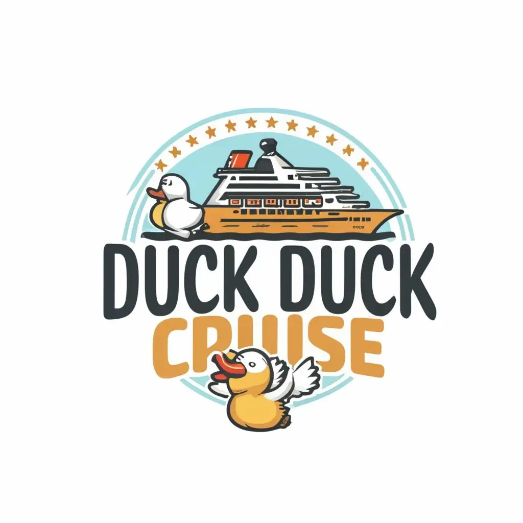 logo, Duck and cruiseship, with the text "Duck Duck Cruise", typography, be used in Travel industry