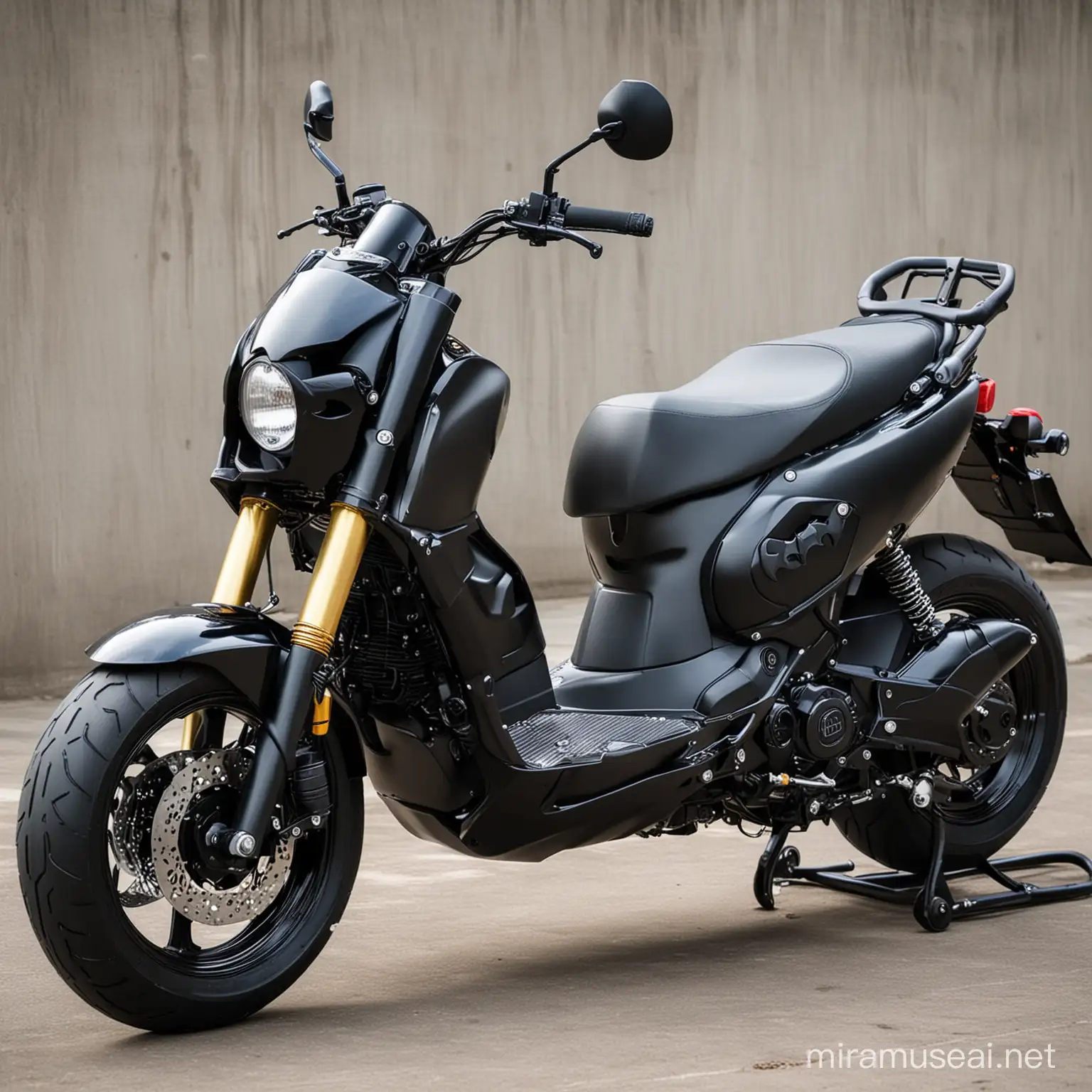 Dark Knight Inspired Honda Scoopy Motorcycle in Gotham City