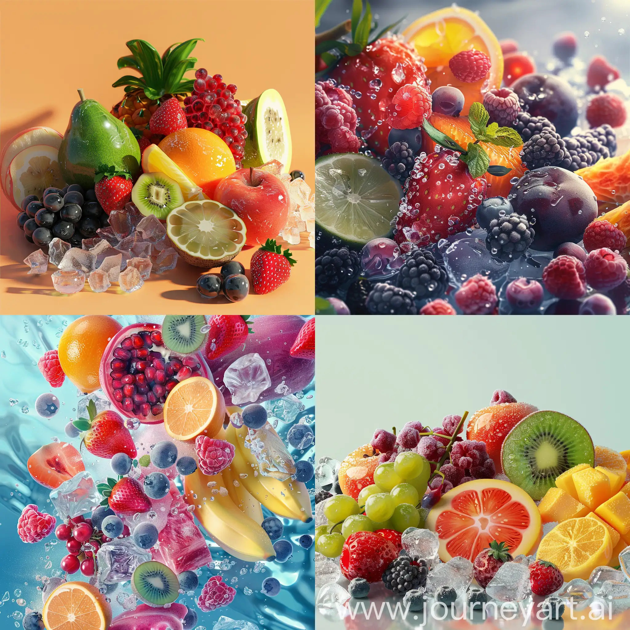 Frozen fruit :: 3D animation 