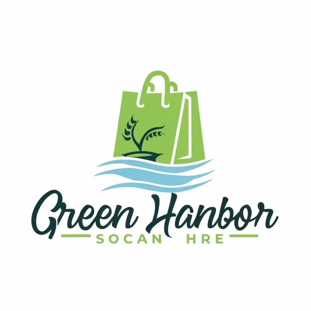 a logo design,with the text "green harbor", main symbol:grocesary,Moderate,clear background