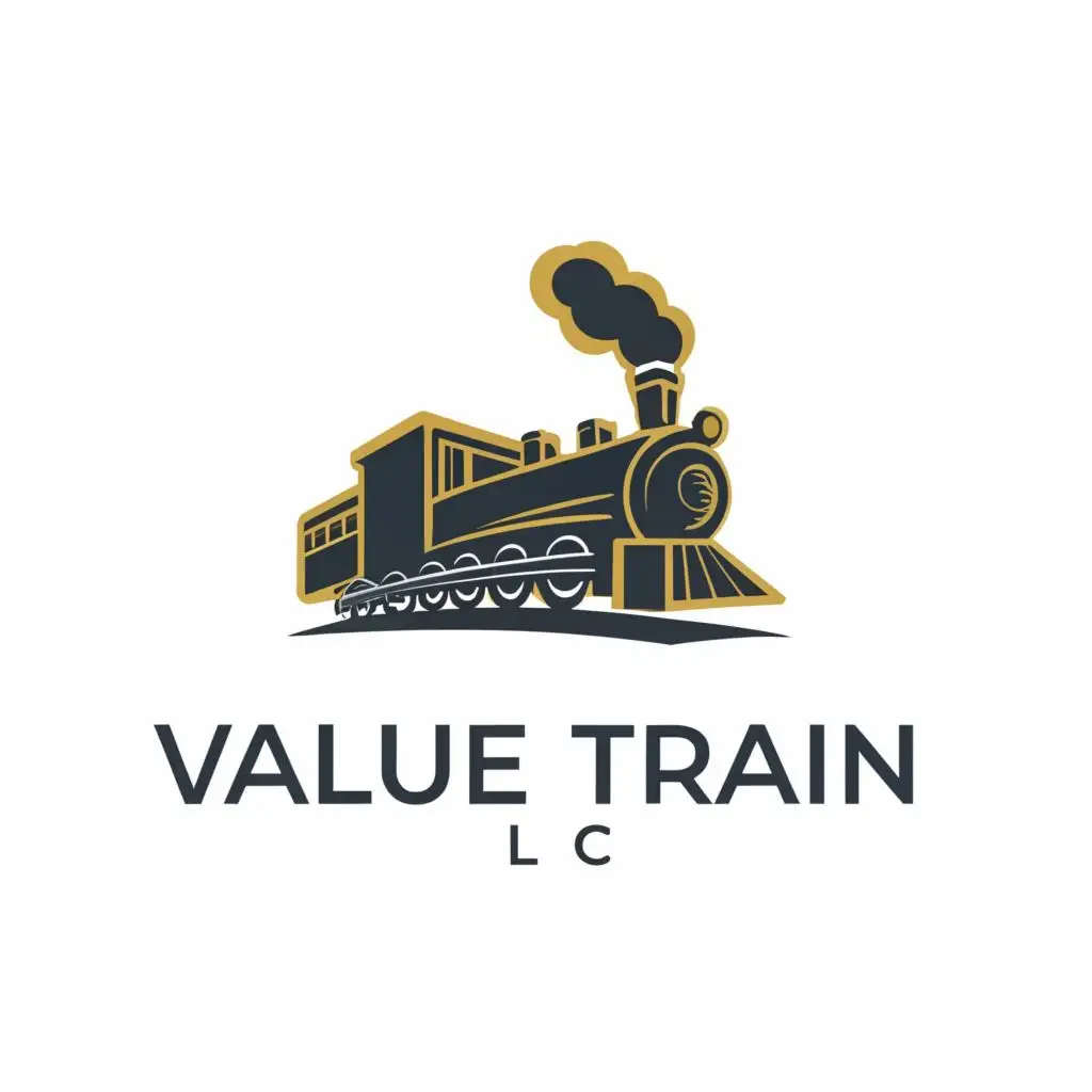 logo, train, with the text "Value Train LLC.", typography, be used in Finance industry
