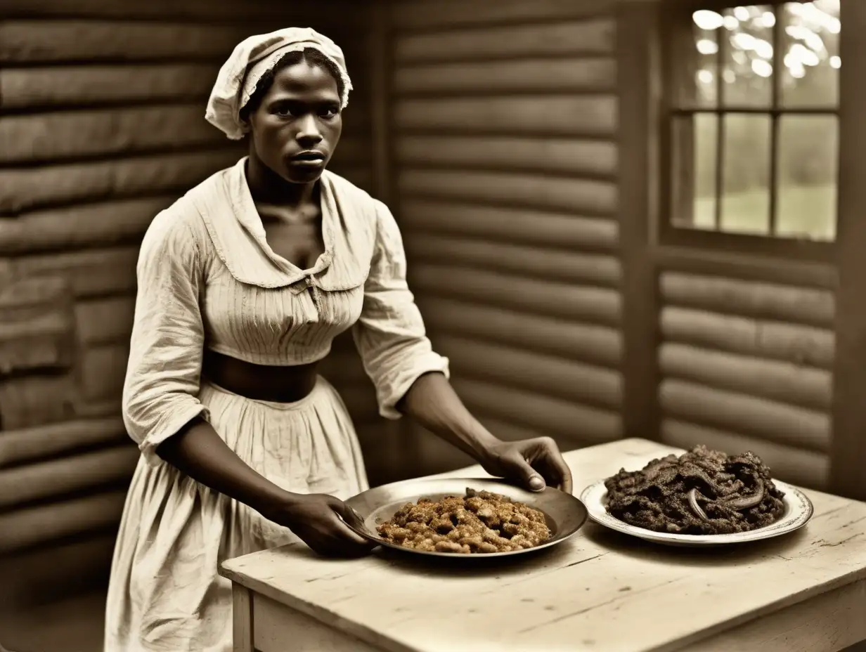 Historical Depiction of 1900s Slave Food Preparation