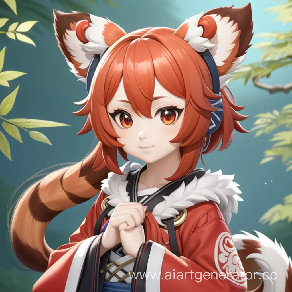 Enchanting-Red-Panda-Anime-Girl-in-Genshin-Impact-Style