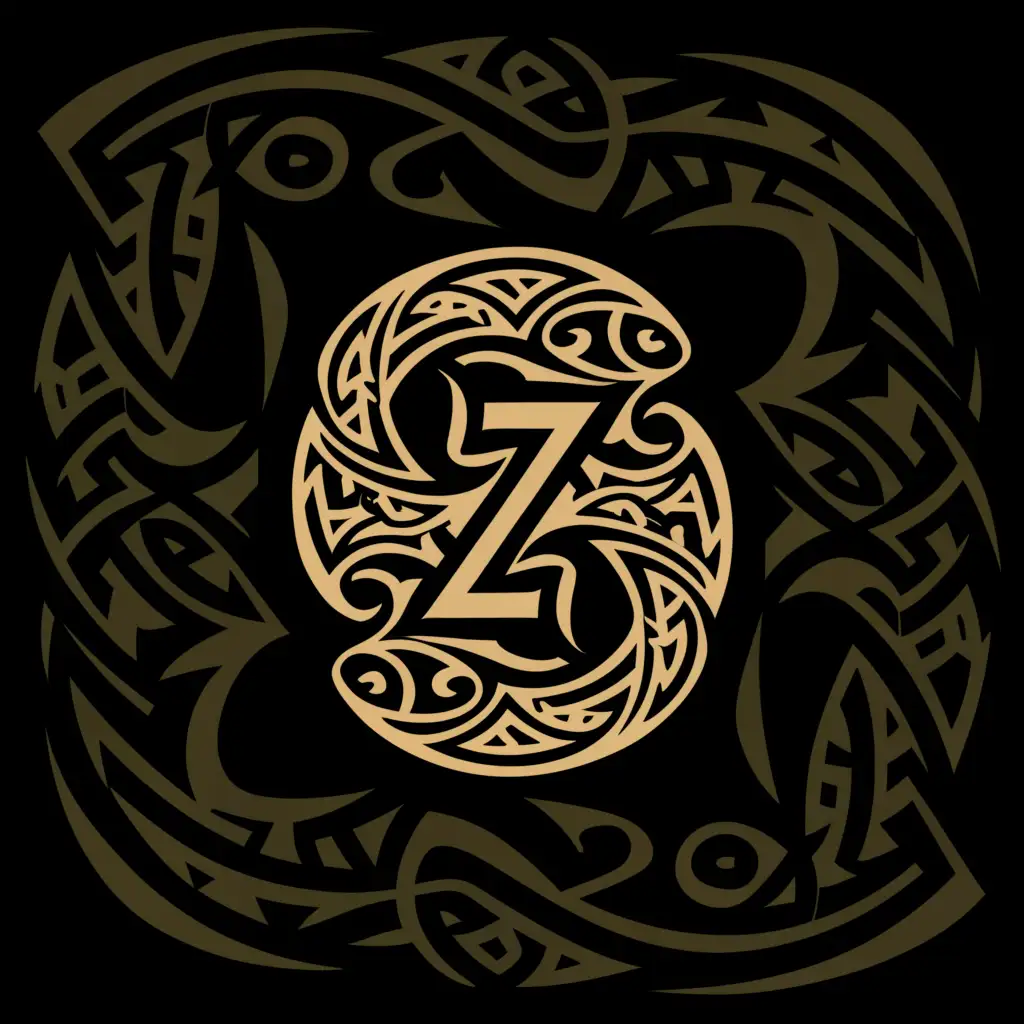 LOGO-Design-For-Zeaorah-Polynesian-Maori-Tribal-Swirl-Tattoo-Circle-with-Z-Centered-on-Moderate-Background