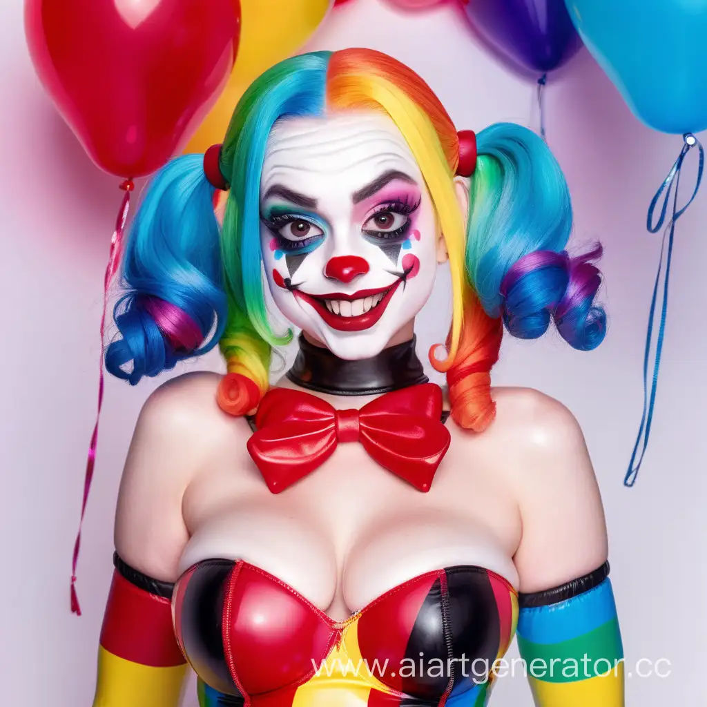 Colorful-Clown-Harley-Quinn-Cosplay-Playful-Cartoon-Illustration