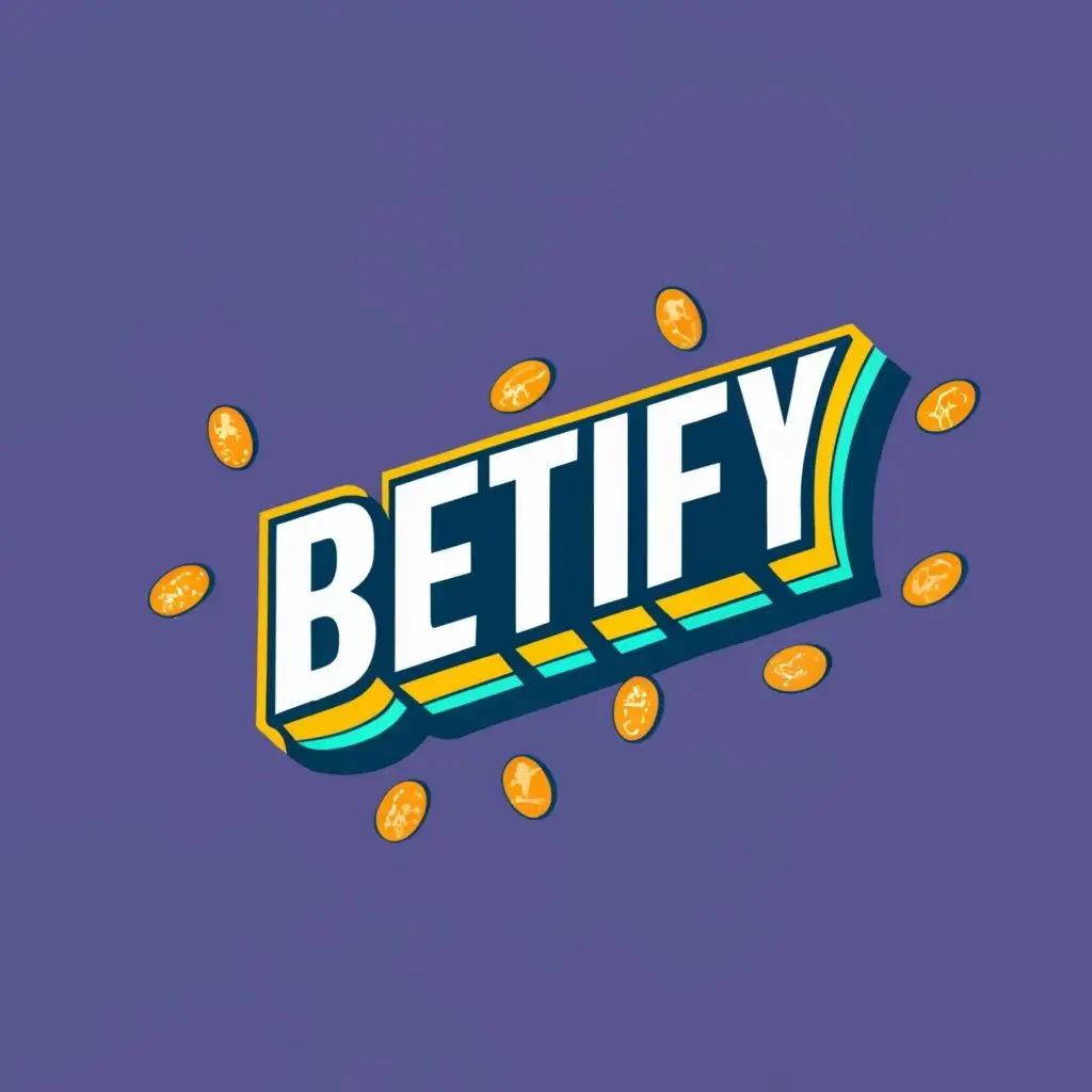 logo, Coins, with the text "Betify", typography, be used in Entertainment industry