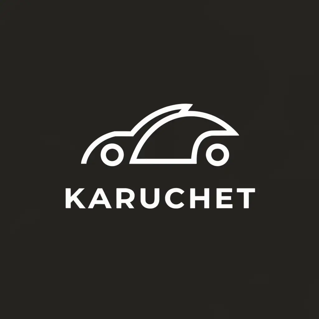 a logo design,with the text "Karuchet", main symbol:car,Minimalistic,be used in Automotive industry,clear background
