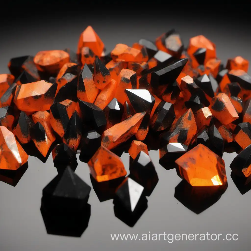 Кристалы из метала ораньжево черные
