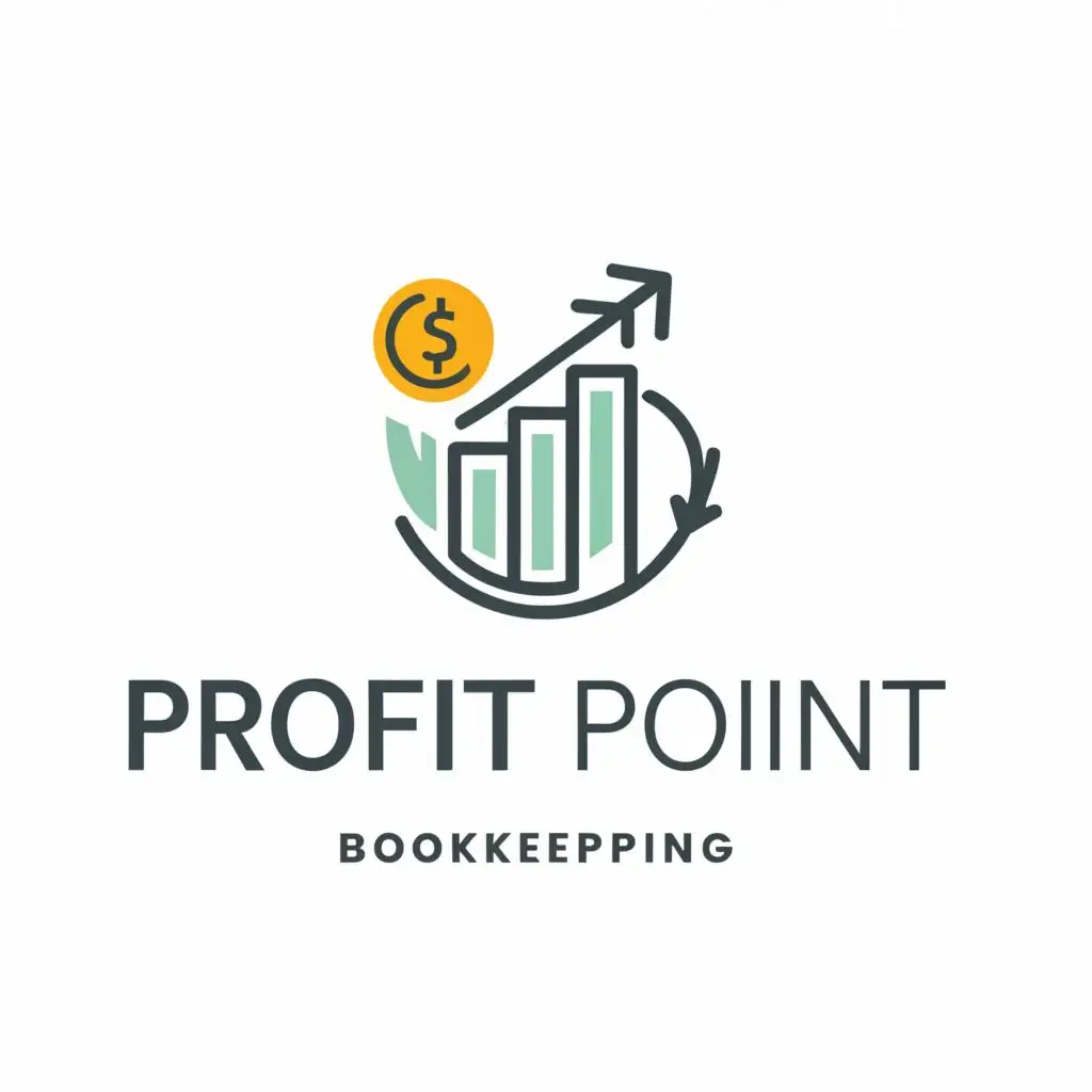 Profit Point Bookkeeping, Money chart/Dollar sign,Moderate, be used in Finance industry, clear background
