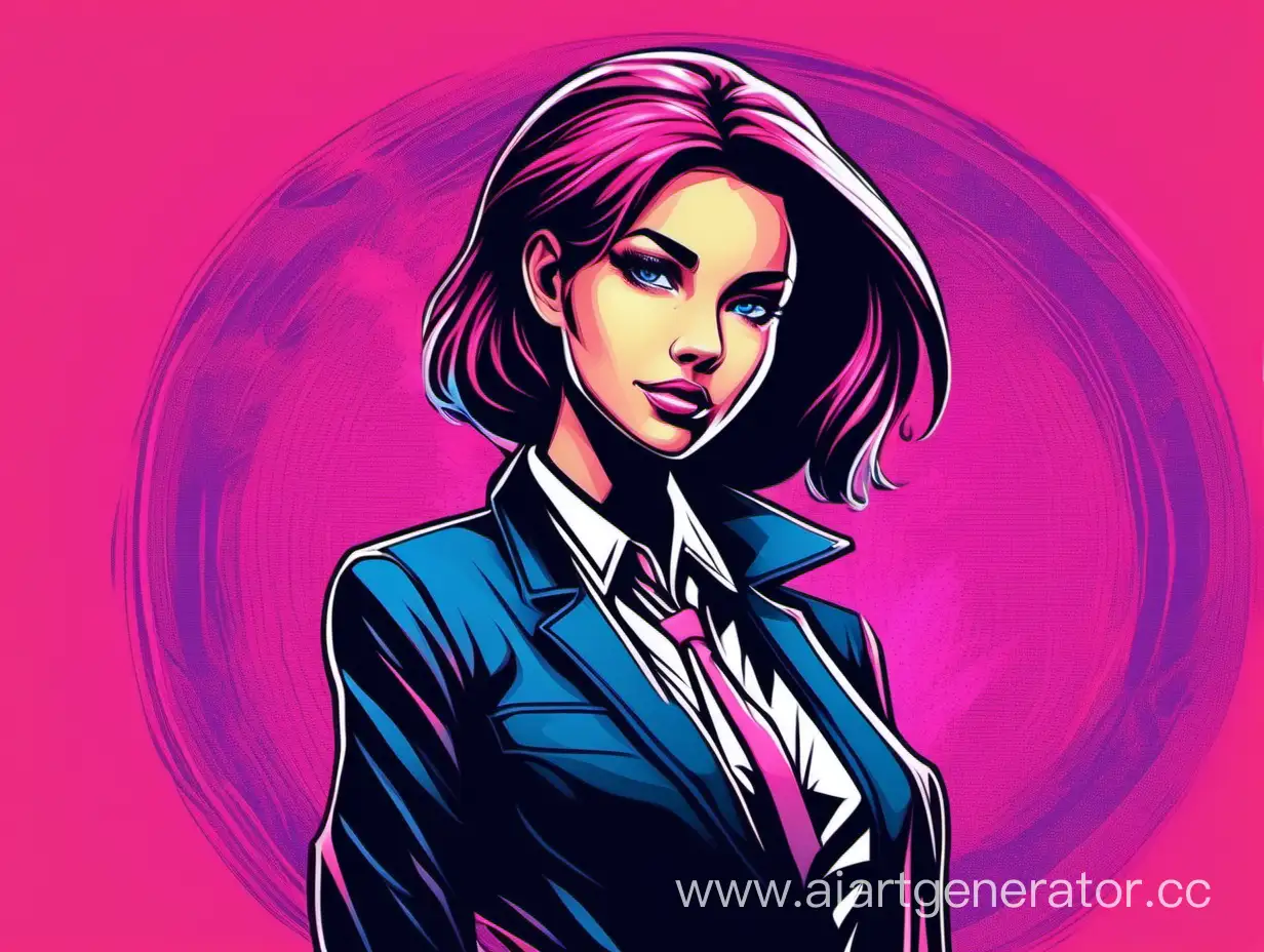 Special-Agent-Style-Screensaver-with-Girl-in-BlackBluePink