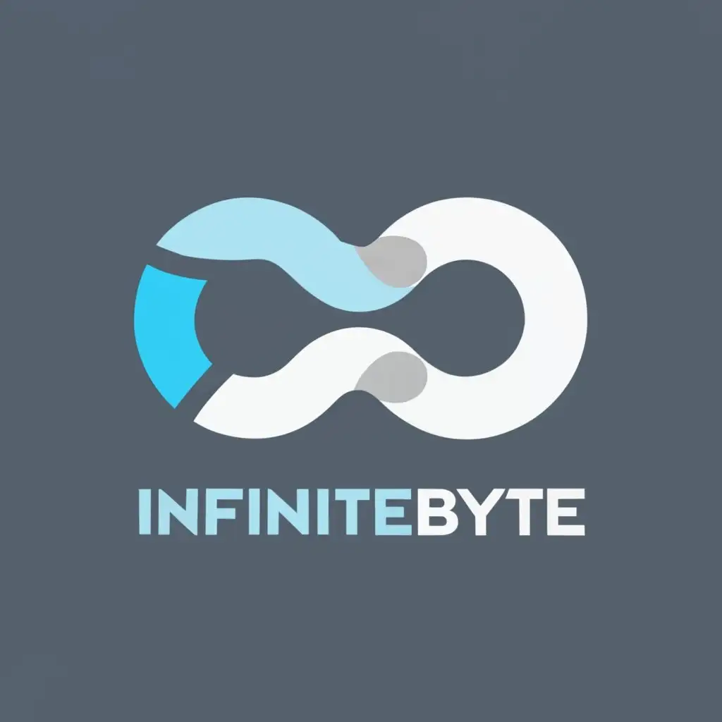 logo, Create a captivating and modern logo for 'InfiniteByte,' a tech company, that visually represents the concept of infinity, seamlessly integrating bits and the slogan 'Endless code.' The design should convey a sense of innovation, connectivity, and limitless possibilities. Use a sleek and contemporary color palette to enhance the futuristic feel of the logo. The final artwork should be versatile enough for both digital and print applications, with the text "InfiniteByte", typography, be used in Technology industry