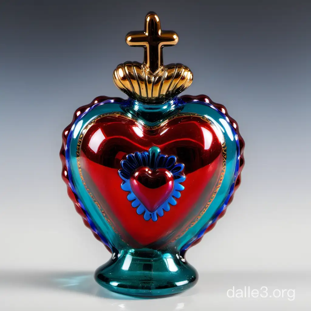 blown glass mexican sacred heart
