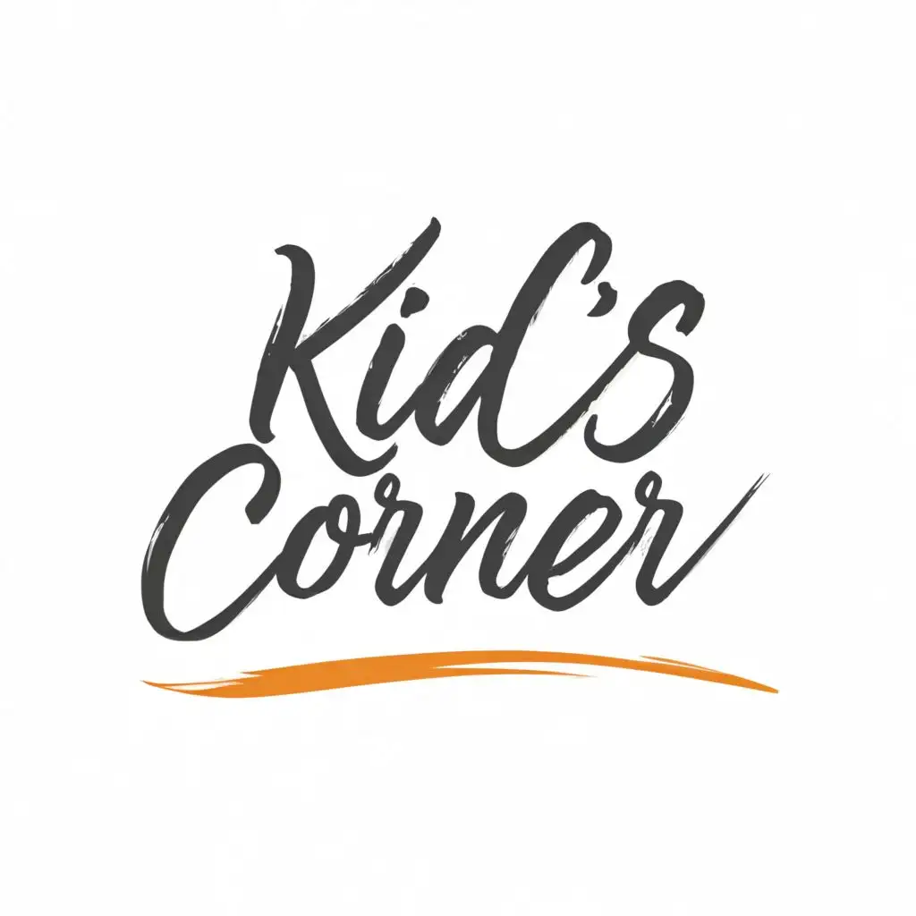a logo design,with the text "Kid's Corner", main symbol:Only Artiststic word in single line with or without stylish line,complex,be used in Education industry,clear background