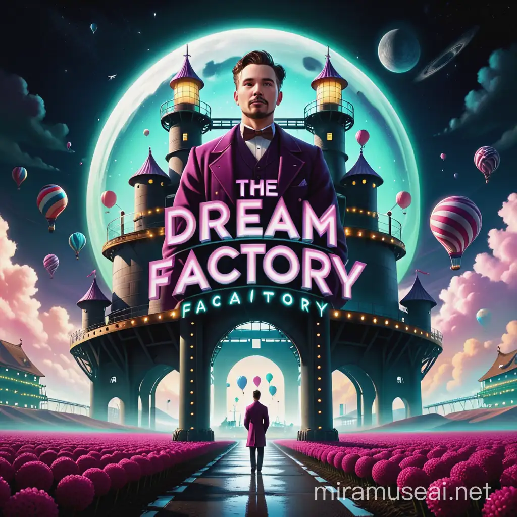 Whimsical Dreamscape Magical Factory Producing Fantastical Creations