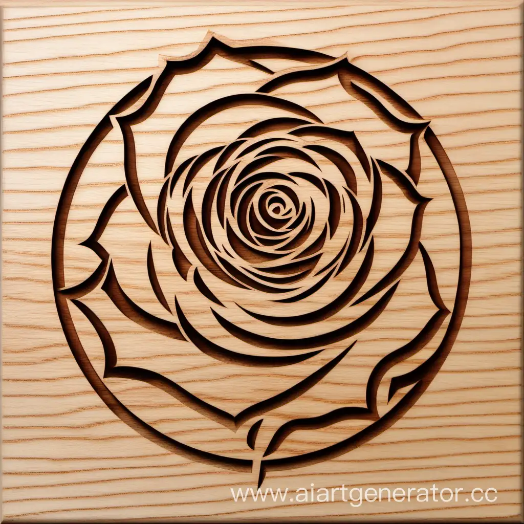 Elegant-Rose-Laser-Engraved-on-Wooden-Plaque