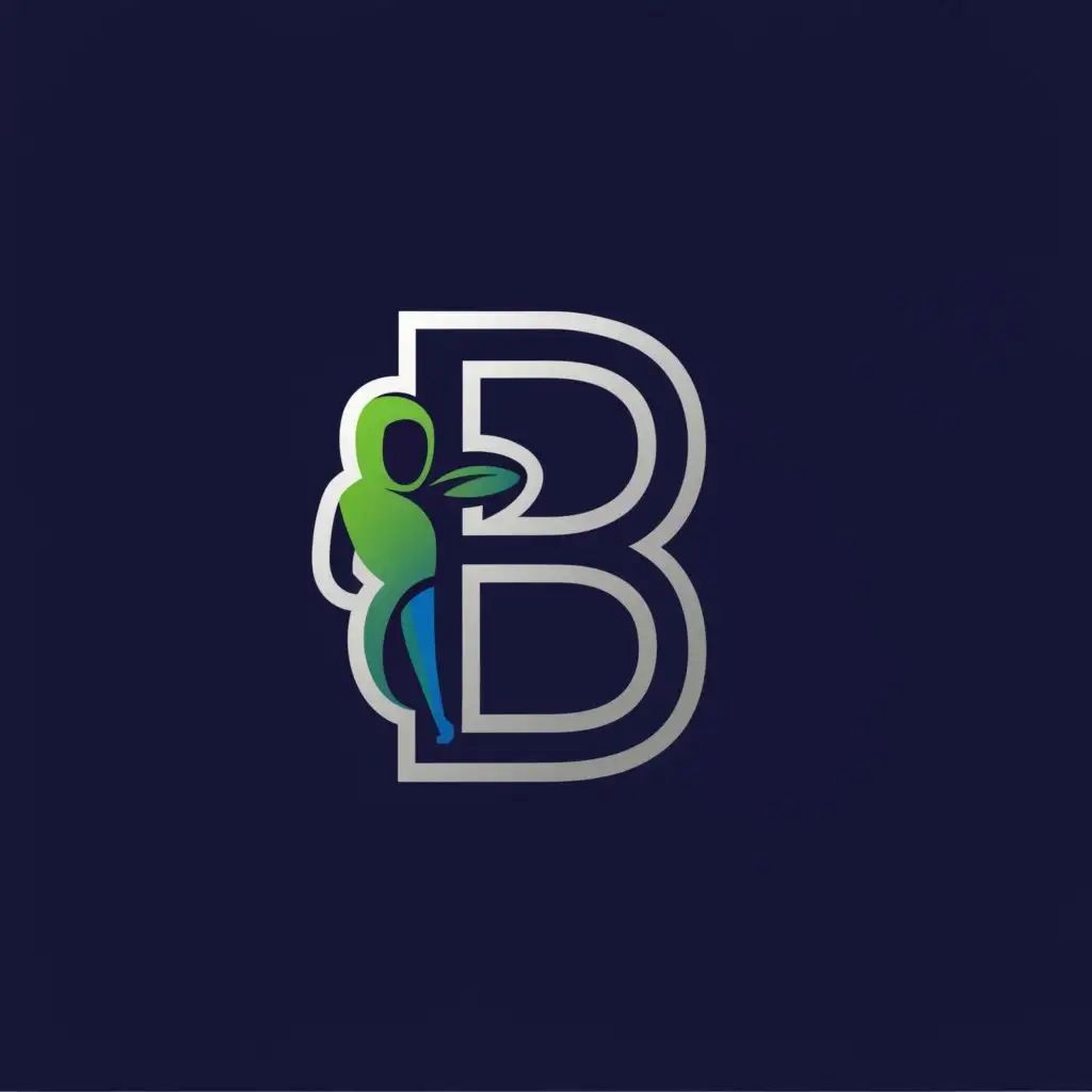 a logo design,with the text "B", main symbol:football, sport, nature, green, sea, blue,Moderate,clear background
