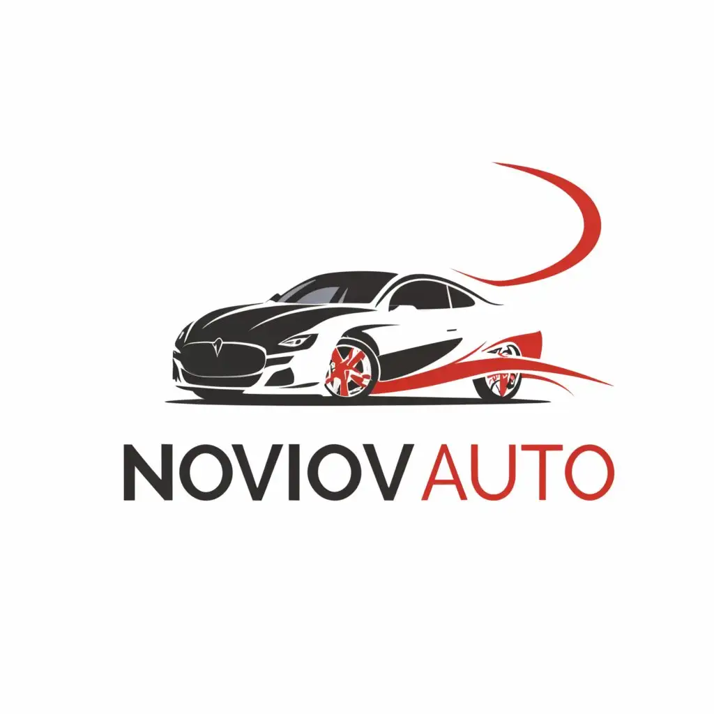 a logo design,with the text "NovikoV Auto", main symbol:car sales,Minimalistic,be used in Automotive industry,clear background