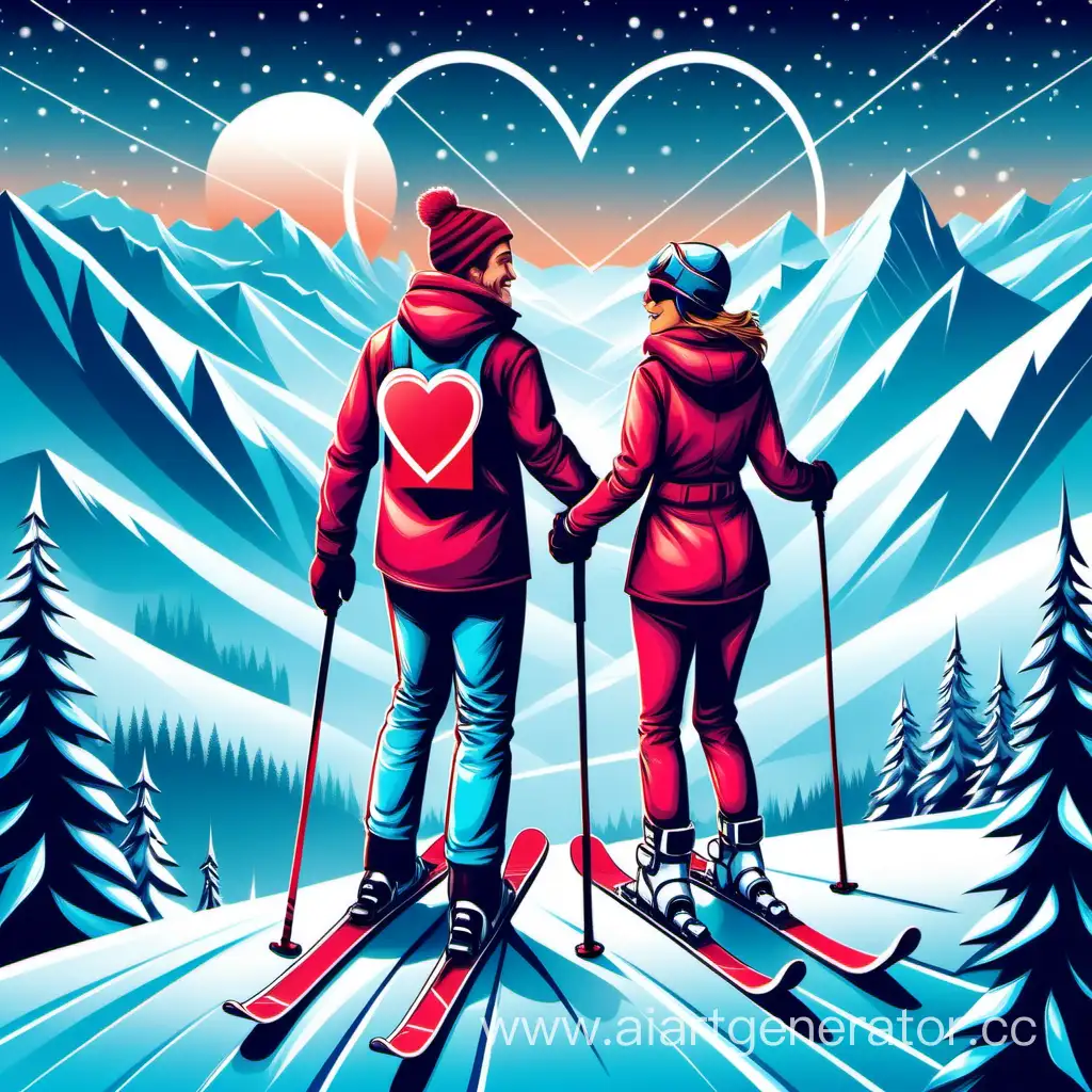 Romantic-Couple-Skiing-in-Futuristic-Winter-Landscape