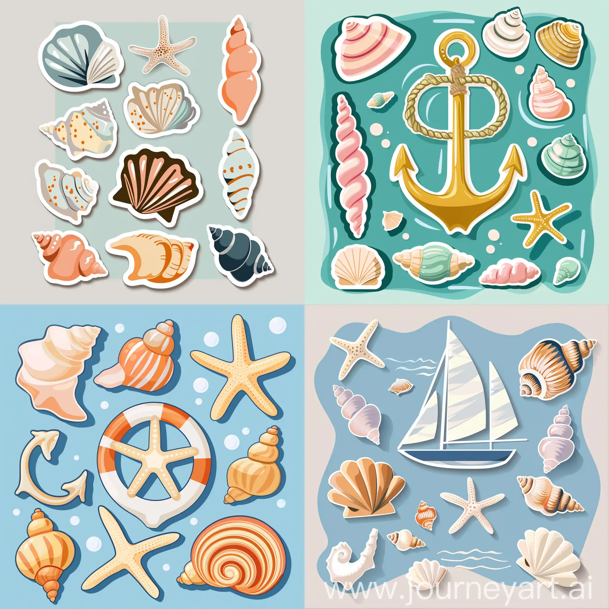 NauticalThemed-Beachside-Sticker-Design-with-Seashell-Decor