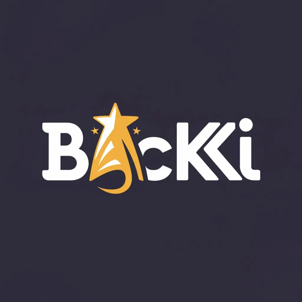 a logo design,with the text "Bakki", main symbol:star,Moderate,be used in Internet industry,clear background
