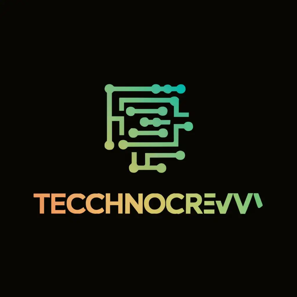 a logo design,with the text "technocrevv", main symbol:computer,complex,be used in Technology industry,clear background