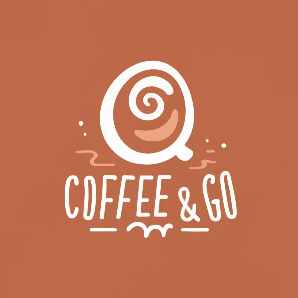 logo, Coffee, minimalist, with the text "CoffeeAndGo", typography