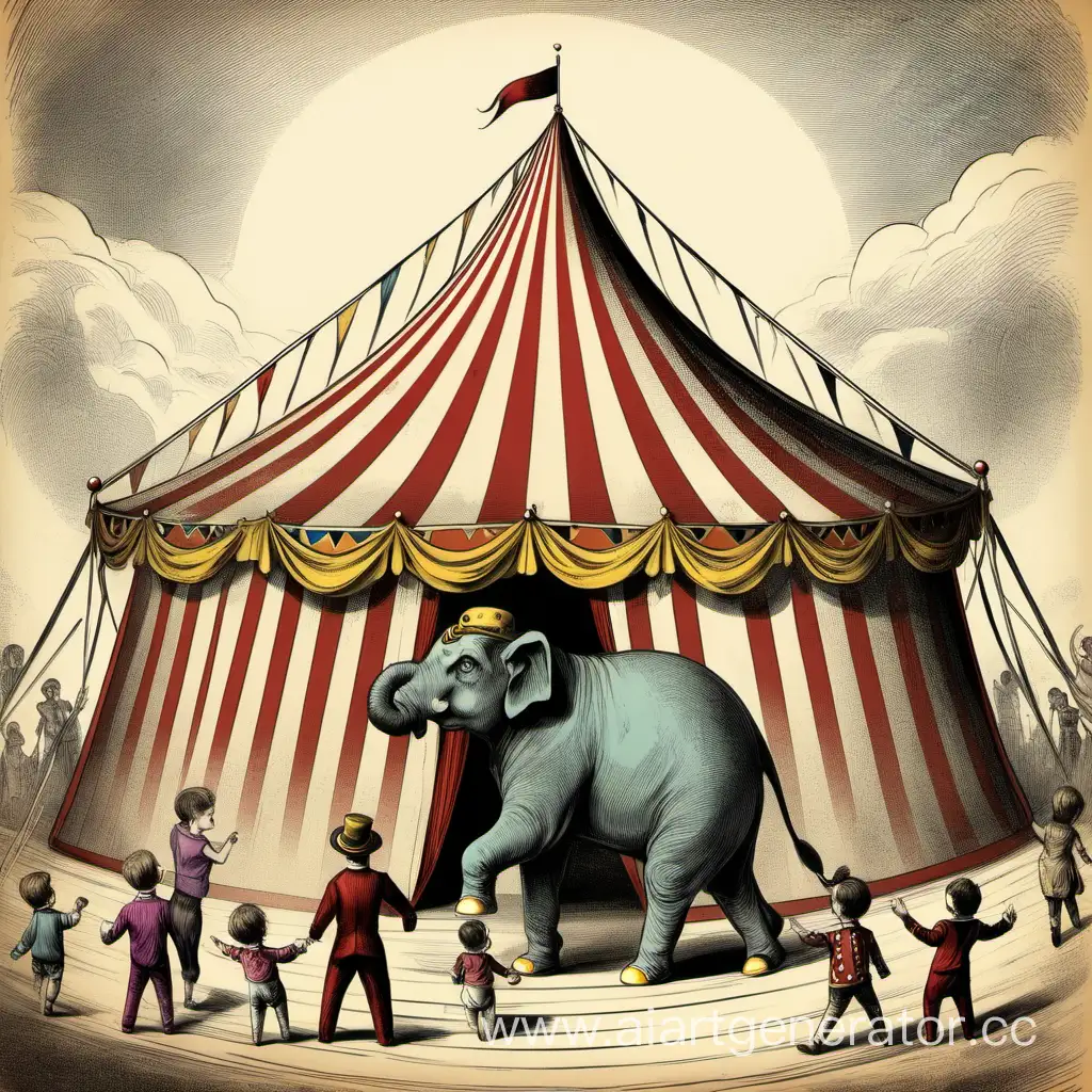 Представление Цирка Жизни и его трудности. книга рассказов с изображениями