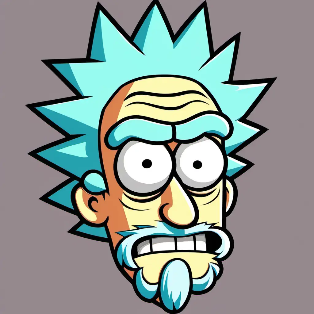 Rick Sanchez Icon Whimsical Cartoon Head Illustration