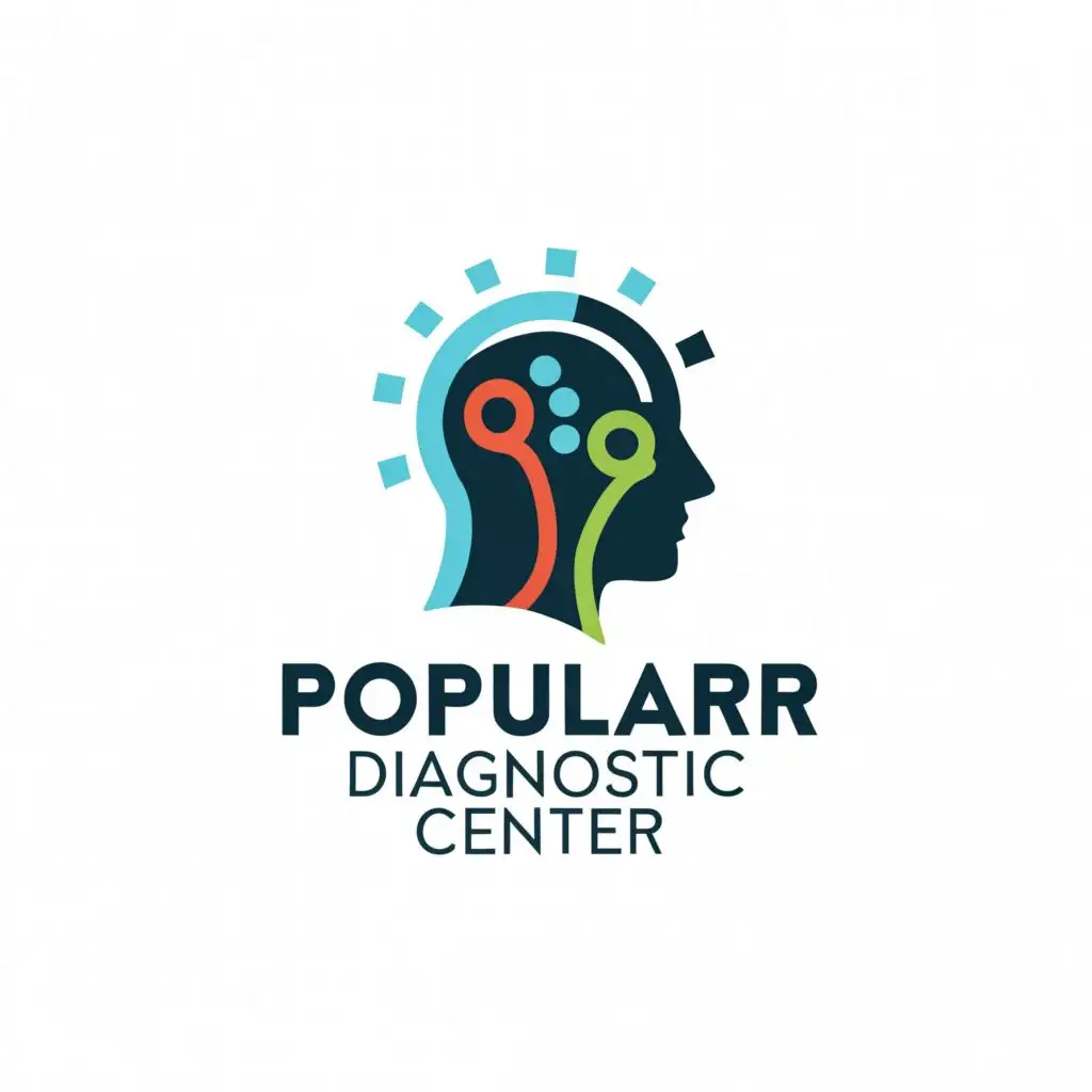 a logo design,with the text "Popular diagnostic center", main symbol:Health, mri, ctscan,,Moderate,be used in Medical Dental industry,clear background