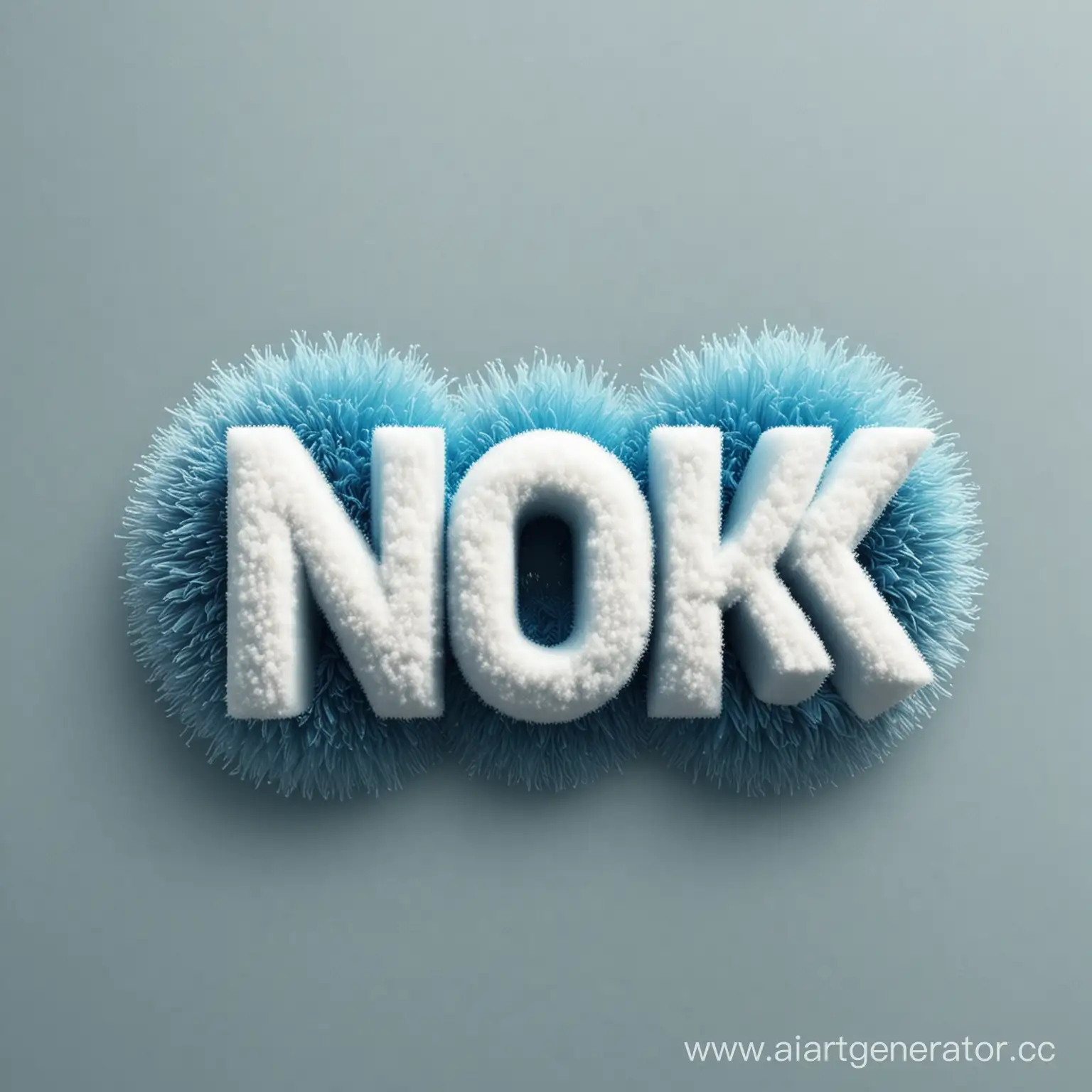 создай логотип - NOKI . Чтобы буквы  были пушистые. 