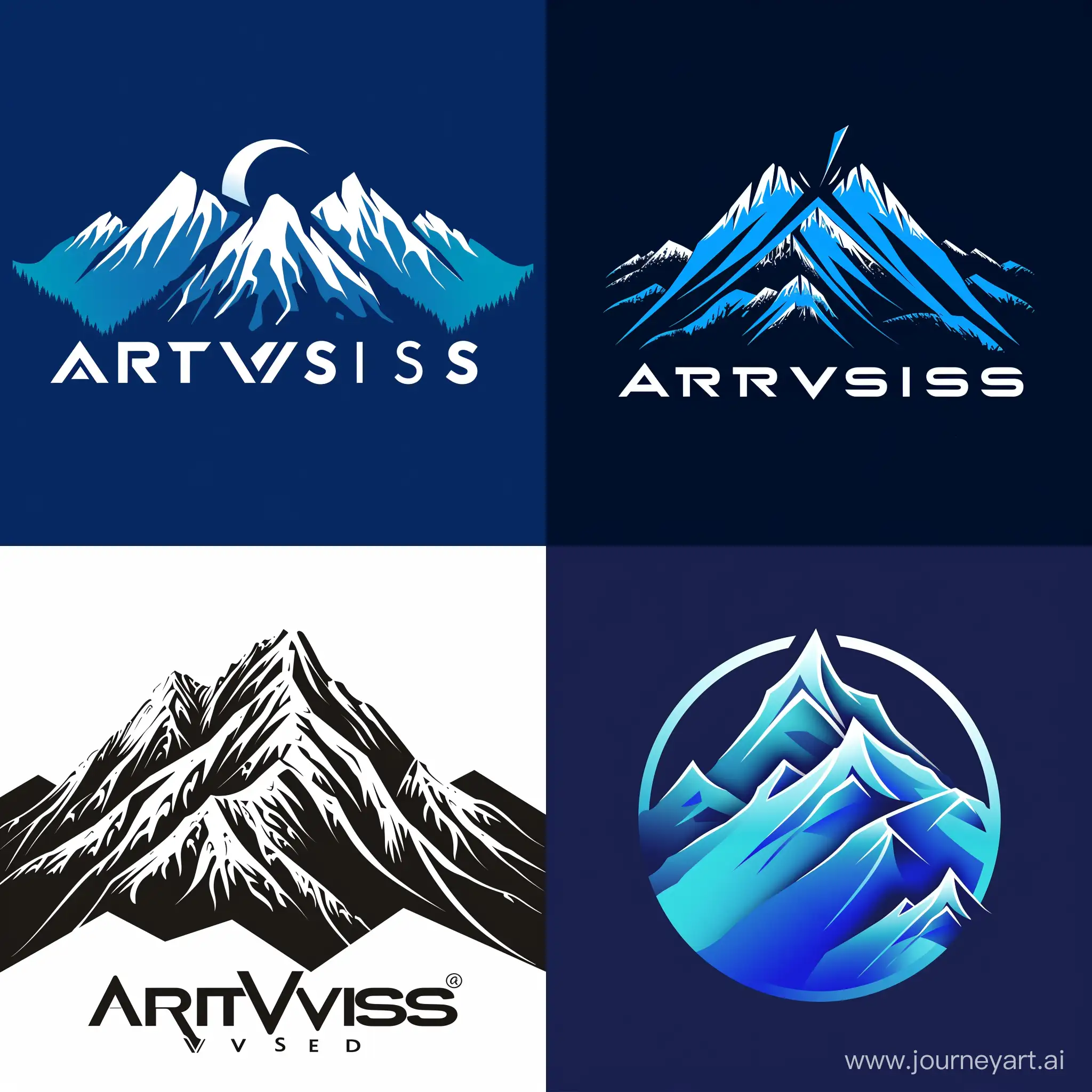 best quality logo mountain for company name Art Vision