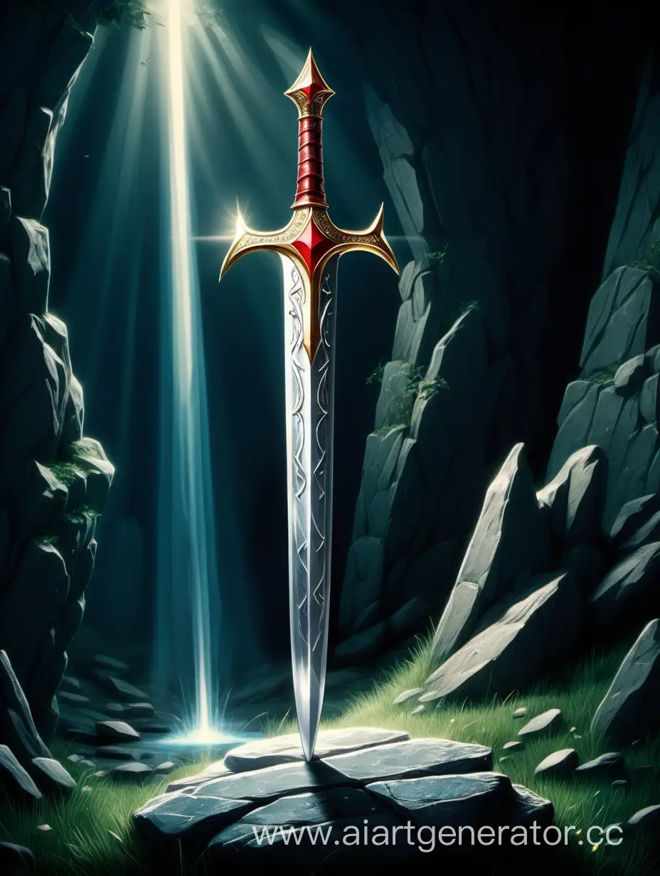 Legendary-Excalibur-Sword-in-the-Stone-Mythical-Symbol-of-Arthurian-Legend