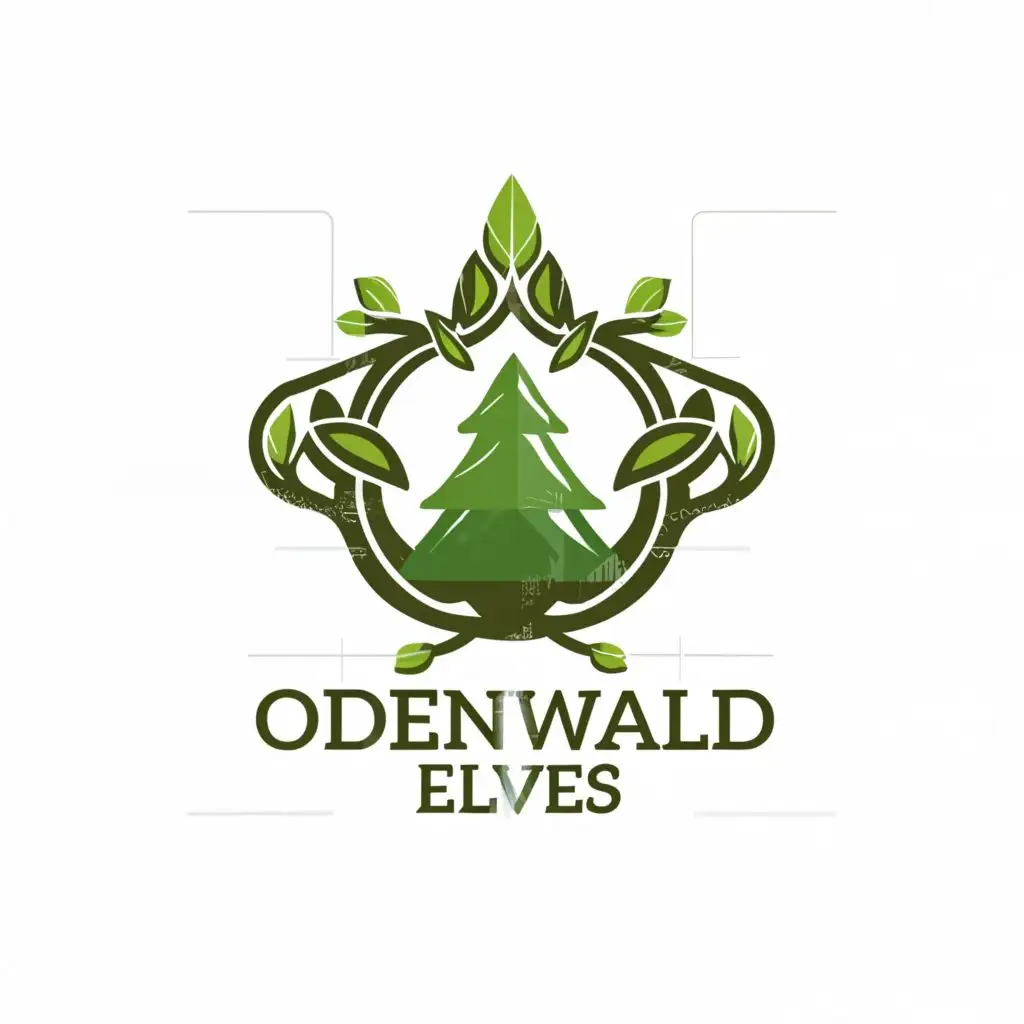 a logo design,with the text "Odenwald Elves", main symbol:elf forest,Moderate,be used in Construction industry,clear background