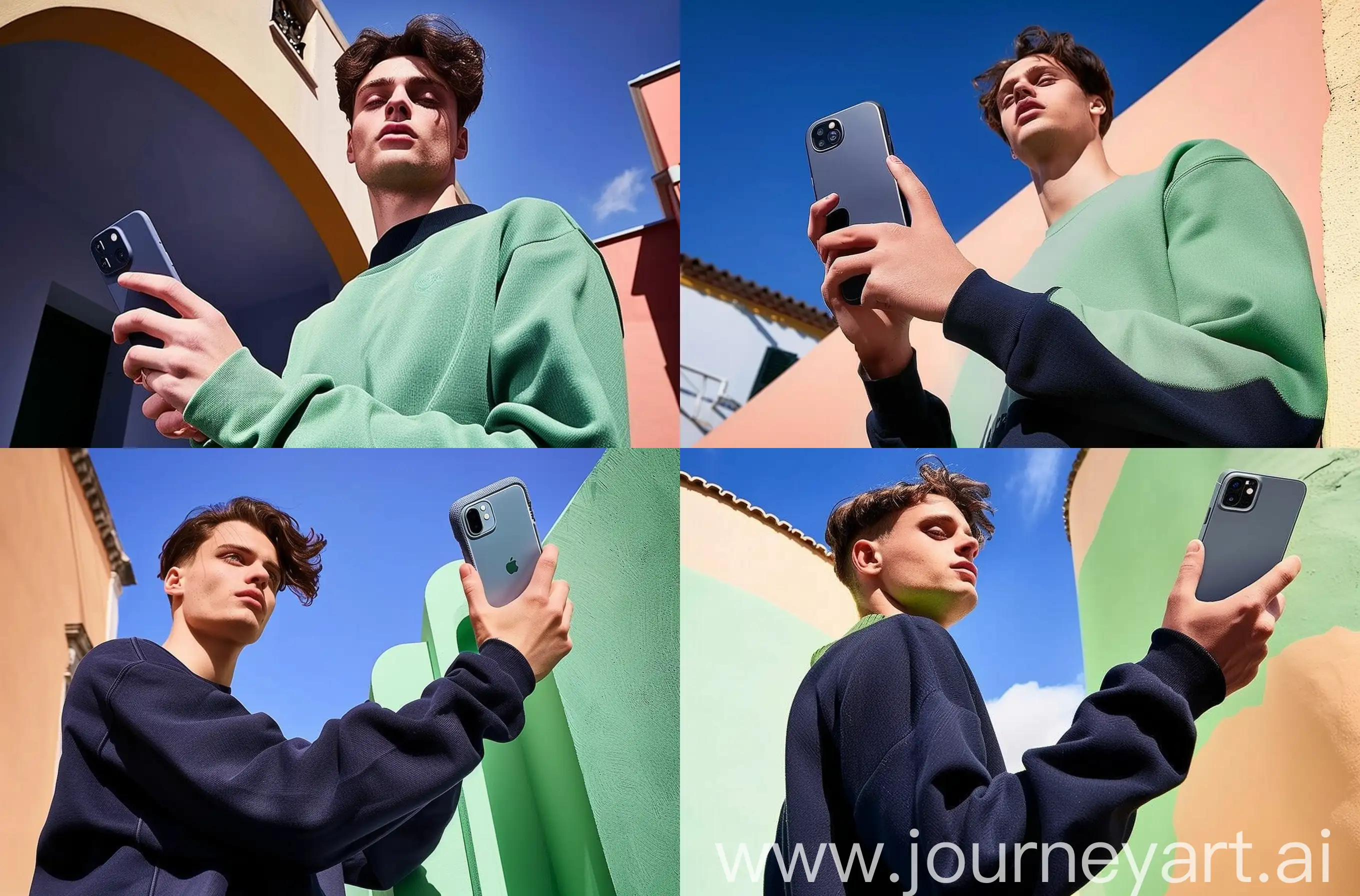 Man-with-iPhone-in-Minolta-Riva-Mini-Style-and-Acid-Green-Sweater