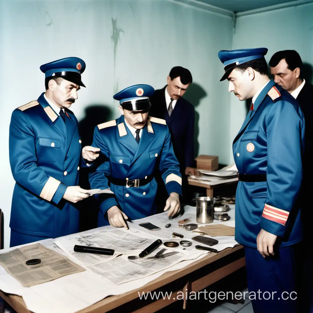 Soviet-Room-Crime-Scene-Investigation-Ministry-of-Internal-Affairs-Inspector-Examining-Evidence