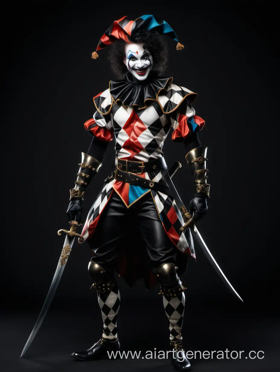 Smiling-Harlequin-with-Black-Attire-and-Dual-Swords