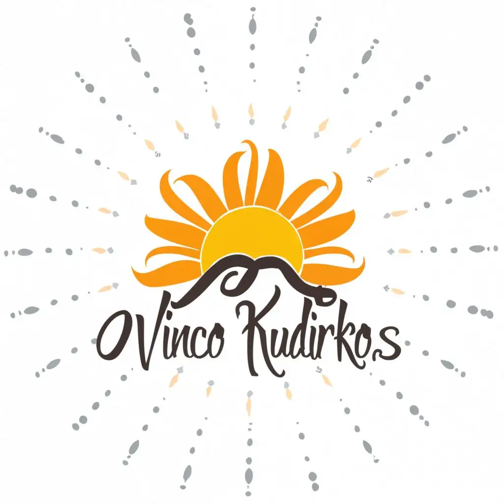 logo, Sun, with the text "Vinco Kudirkos", typography, be used in Education industry