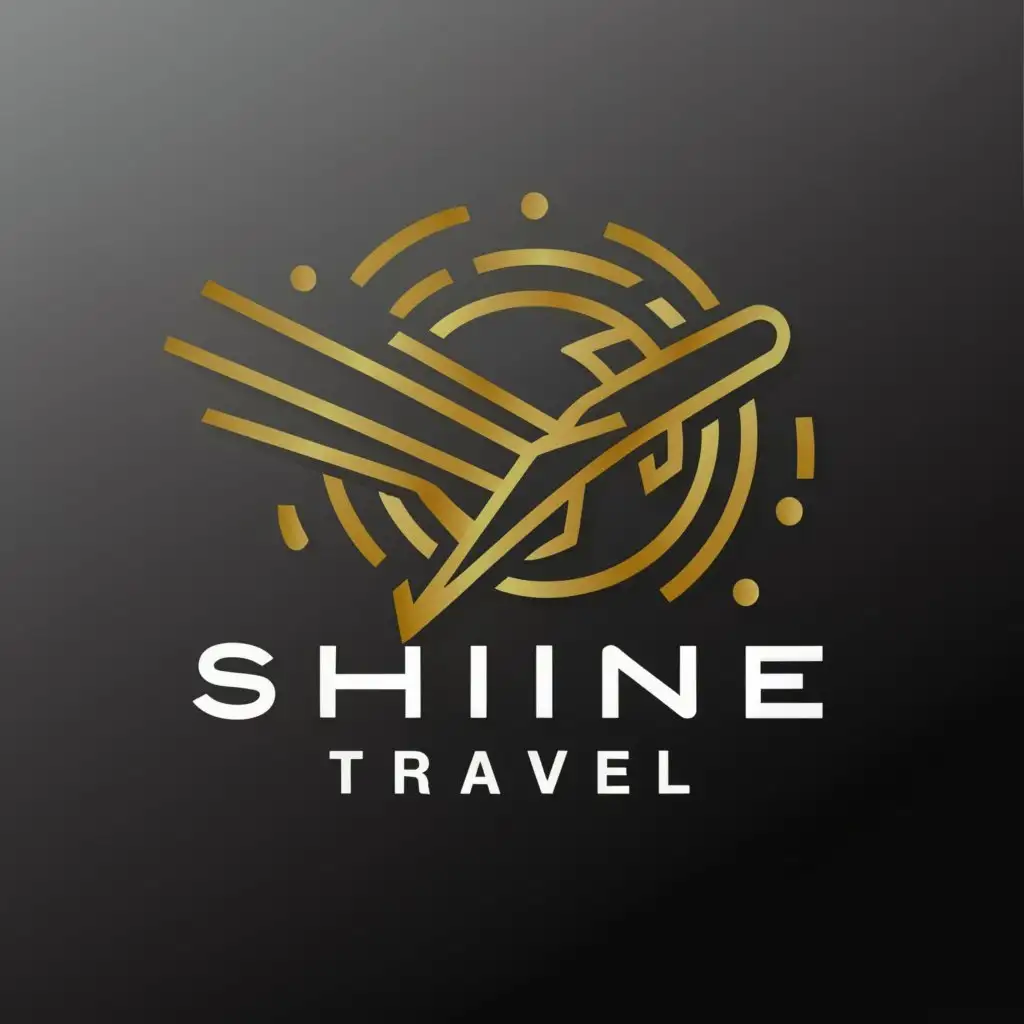 a logo design,with the text 'Shine Travel', main symbol:Airplane , Moderate, be used in Travel industry, clear background