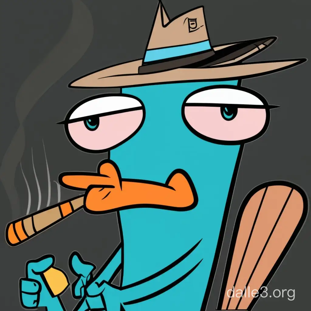 Perry the Platypus Fictional character smoking with doofenshmirtz