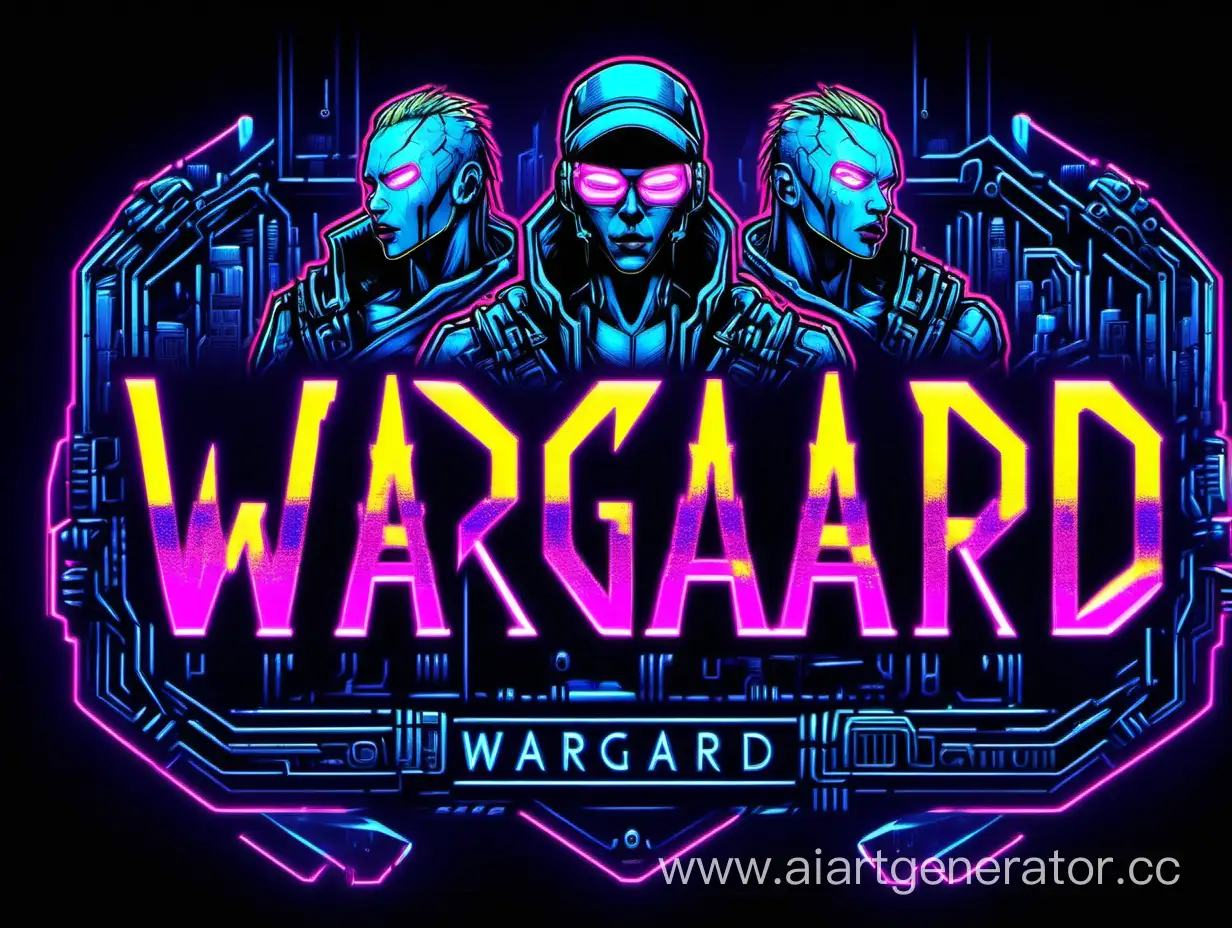 Cyberpunk-GameInspired-Wargard-Neon-Inscription-on-Black-Background