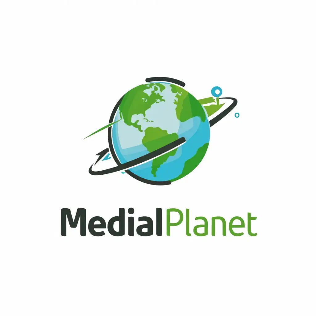 a logo design,with the text "Medical Planet", main symbol:eco earth and ring
with not any taglines
,Minimalistic,clear background
