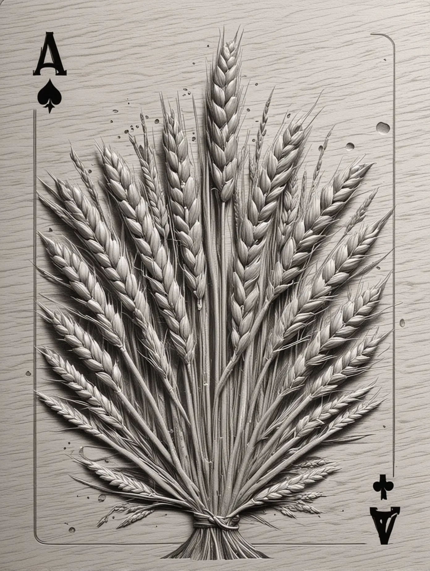 wheat catan playing card for laser engraving, grayscale, no background
