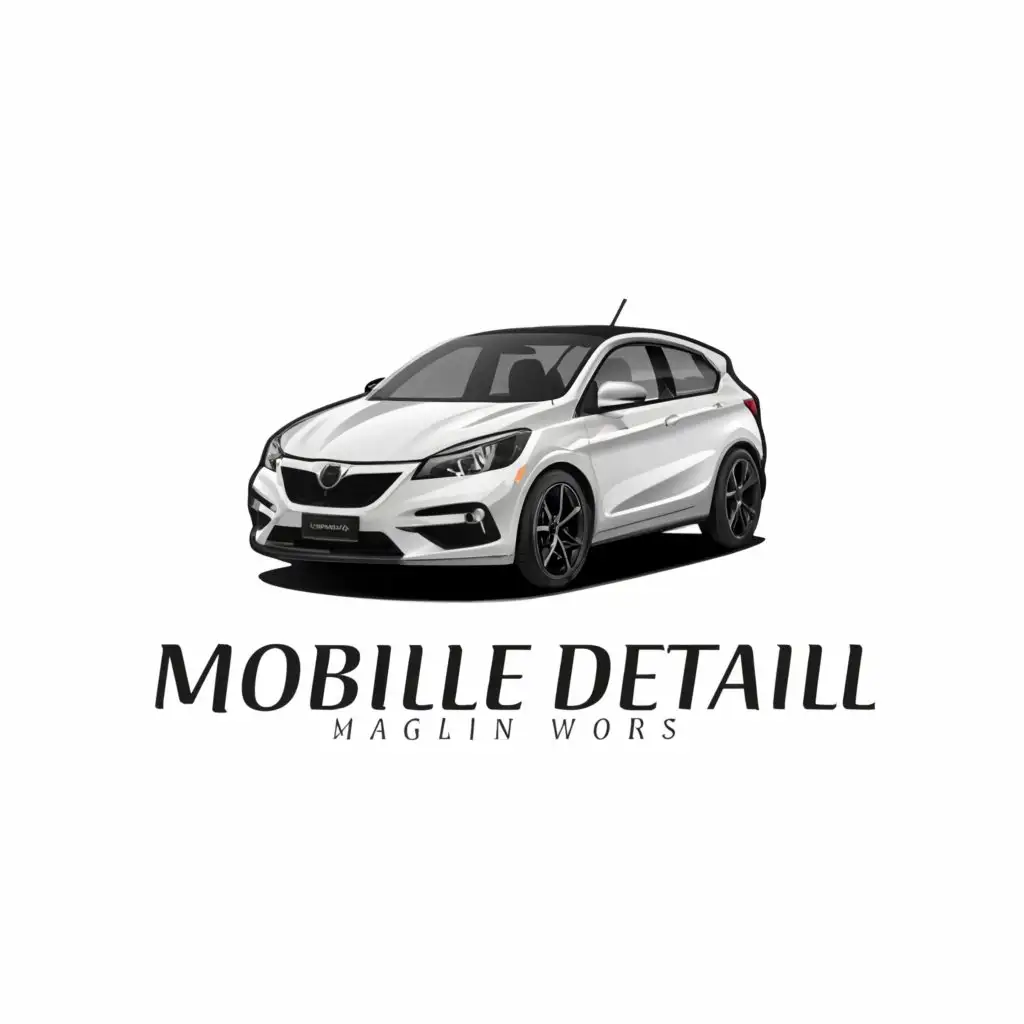 a logo design,with the text "Mobile Detail Works", main symbol:Car,Moderate,be used in Automotive industry,clear background