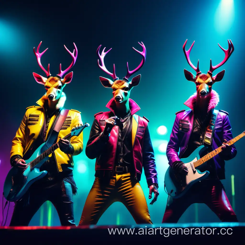 Colorful-Mohawked-Deer-Rock-Band-in-HighResolution-4K