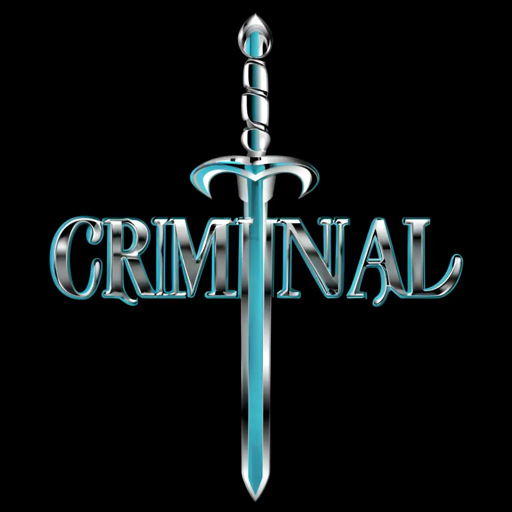 a logo design,with the text "CRIMINAL", main symbol:Sword,Moderate,clear background