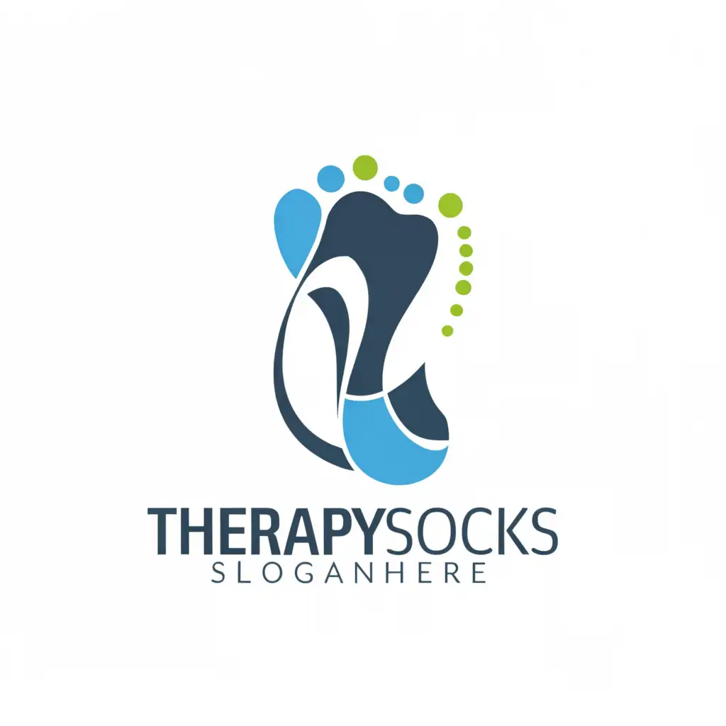 a logo design,with the text 'TherapySocks', main symbol:Foot , therapy ,Moderate,be used in Medical Dental industry,clear background